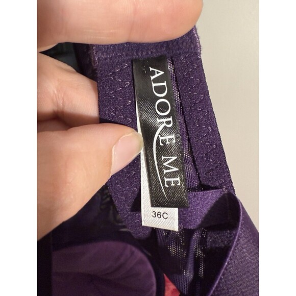 Adore Me 03818 Push Up Bra Padded Underwire Lace Womens 36C Purple - Picture 4 of 5